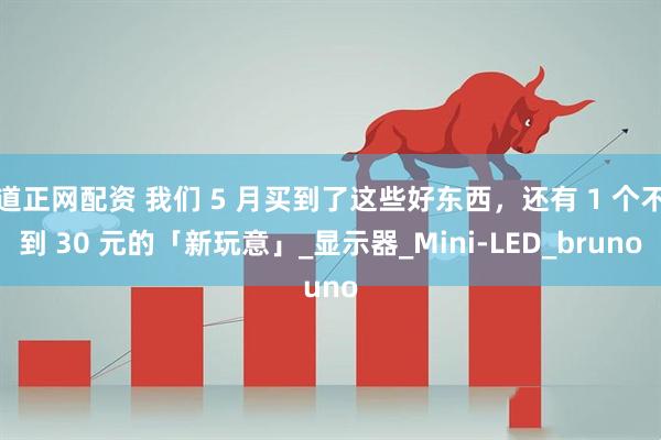 道正网配资 我们 5 月买到了这些好东西，还有 1 个不到 30 元的「新玩意」_显示器_Mini-LED_bruno