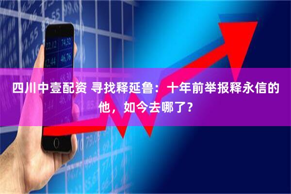 四川中壹配资 寻找释延鲁：十年前举报释永信的他，如今去哪了？